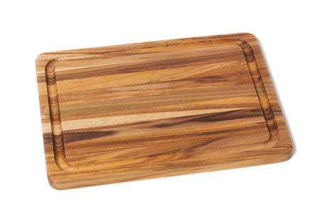 Lipper International 7215 Teak Wood Edge Grain Kitchen Cutting and Serving Board, Small, 12" x 9" x 5/8" Lipper International