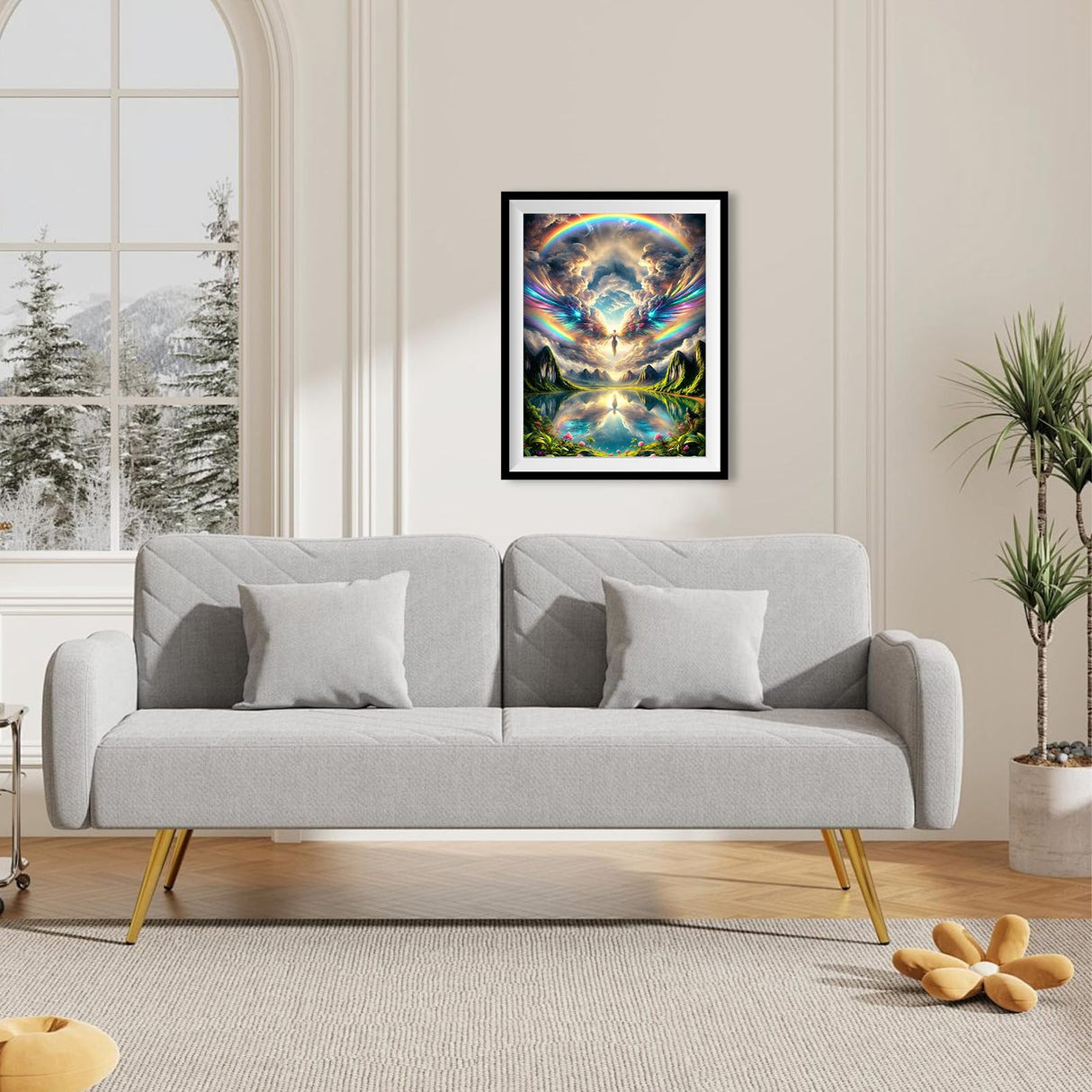 DOMROM Diamond Painting Kits for Adults, Rainbow Angel Diamond Art Kits for Adults Beginner, DIY Landscape Diamond Dots Paint by Diamonds Art and Crafts for Hobbies, Gifts, Home Art Decor 12x16 inch DOMROM