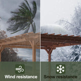 Jaxilyn 14'x12' Wood Pergola,Outdoor Wood Gazebo Grape, Durable, Quality Supported Structure Entertaining Outdoor Wooden Pergola for Climbing Plant Support at Garden, Patio, Backyard, Deck, Brown Jaxilyn