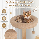 Tangkula Modern Cat Tree, 51 Inch Tall Cat Tower with Solid Wood Post, Curved Plywood Frame, Cat Condo, Perch, Washable Cushions, 4-Layer Cat Activity Center, Cat Tree for Indoor Cats Large Adult Tangkula