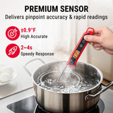 TempPro 3-Sec Instant Read Meat Thermometer Digital, ±0.9°F Accuracy, Waterproof & Backlight Food Thermometer for Cooking, Oil Fry Candy Meat Probe for Kitchen, BBQ, Oven, Grill, Smoker with Magnet TempPro