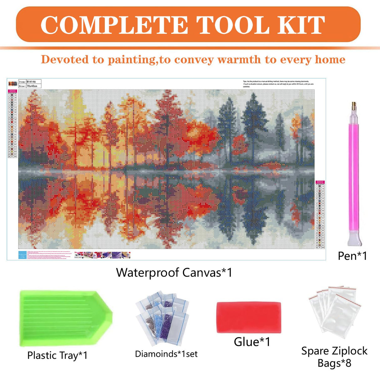 igoodom Large Diamond Painting, Landscape Large Diamond Art Kits for Adults, Full Drill Round Big Diamond Painting, DIY Gem Art and Crafts for Home Wall Decor Gift 27.5 X 15.7inch igoodom