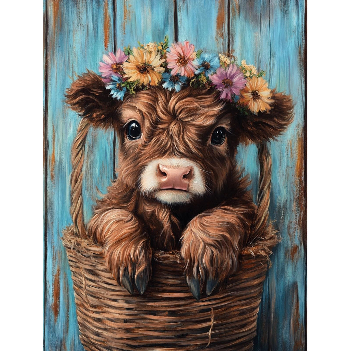 Cow Diamond Painting Kits for Adults Beginners,Highland Cow 5D Diamond Art Kit, Full Round Drills Small Animal Diamond Dots Paint with Diamonds, DIY Beads Gem Painting for Decor 12 x 16 Inches DIYDECORFUN