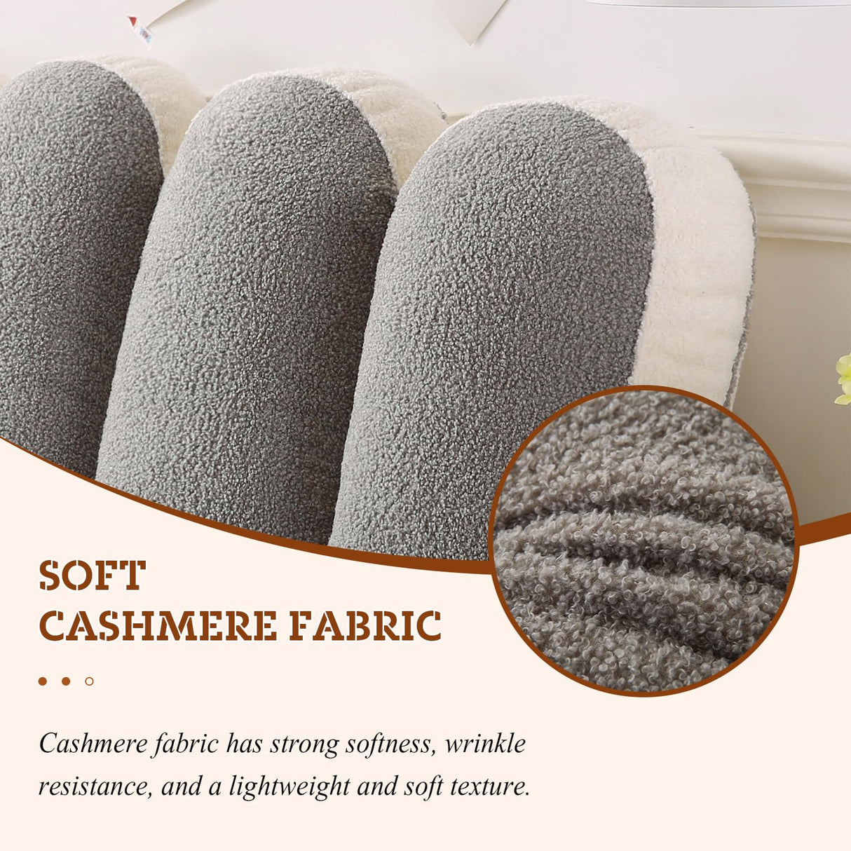 Ziihome Upholstered Tufted Headboard Pillow - Ultra Thick, Movable, Double Color Design for Twin & Queen Bed Ziihome