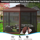 HOTEEL 10’x10’ Gazebo on Clearance, Waterproof Outdoor Gazebo with Mosquito Netting, Double Roof and Heavy Duty Durable Frame, All Weather Easy Assembly for Patio, Backyard, Garden (2025 New Model) Hoteel