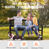 VEVOR Outdoor Bench,46 inches Metal Garden Bench for Outdoors, 480 lbs Load Capacity Bench, Outdoor Garden Park Bench with Backrest and Armrests, Patio Bench for Garden, Park, Yard, Front Porch VEVOR