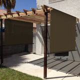 Windscreen4less 10’ x 16’ Universal Replacement Shade Cover Canopy for Pergola Patio Porch Privacy Shade Screen Panel with Grommets on 2 Sides Includes Weighted Rods Breathable UV Block Brown Windscreen4less