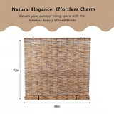 Gardgue Cordless Reed Blinds, 48" W x 72" L Bamboo Roll Up Shade, Privacy Screen Waterproof Roller Shades for Porch, Bamboo Windows Curtain for Indoor, Patio Gardgue