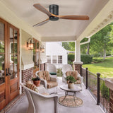 Sofucor 52 Inch Ceiling Fan Without Lights Flush Mount Ceiling Fan with Remote Control, Wood Blades Modern Outdoor Ceiling Fan No Light for Bedroom/Farmhouse/Patio/Indoor Sofucor