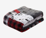 Elegant Comfort Velvet Touch Ultra Plush Christmas Holiday Printed Fleece Throw/Blanket-50 x 60inch, (Patch), Patchwork Elegant Comfort