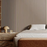 VEVOR Wood Slat Acoustic Panel, 7.9 x 94.5 in, 4-Piece MDF Accent Wall, Faux Wood Board for Modern Interior Decor and Noise Reduction, Silver VEVOR