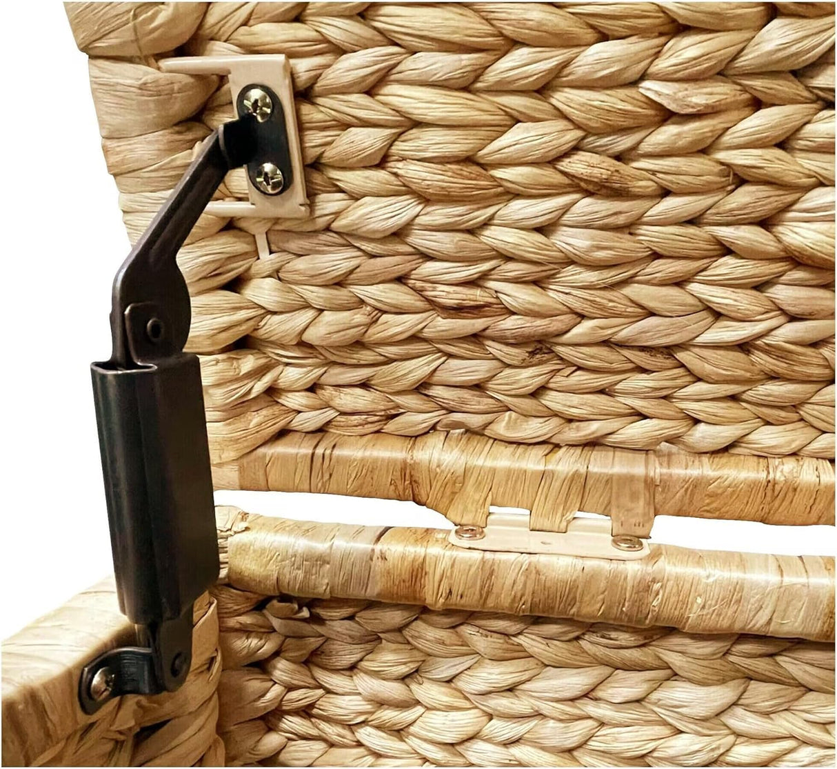 eHemco Heavy-duty Water Hyacinth Wicker Storage Trunk with Metal Frame, 30 by 17.5 by 17.5 Inches, Natural eHemco