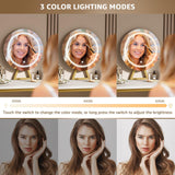 KAI-ROAD Makeup Vanity Desk with Mirror and Lights - Small White Vanity Table with Chair, Power Outlet, Modern Make Up Vanitys Desks Set, Dressing Table for Girls Bedroom KAI-ROAD