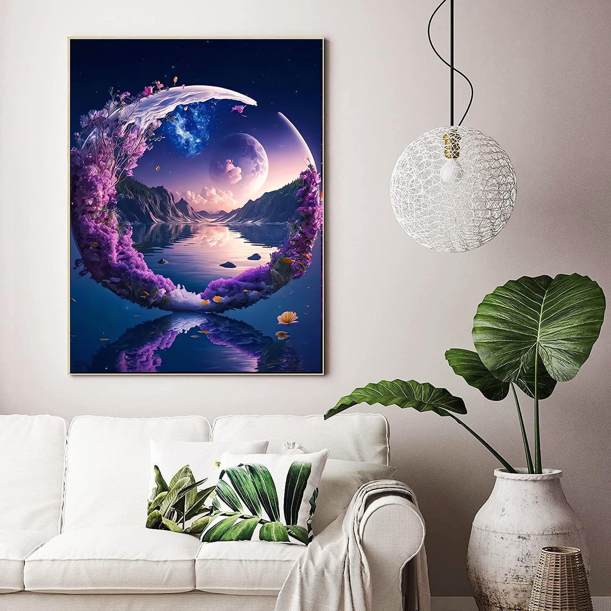 DAZZLEDOTS Diamond Art Kits for Adults, Landscape Moon Diamond Painting 5D Diamond Art Kits for Beginners DIY Full Drill Paint by Diamonds Dot Gem Art for Home Wall Decor 12 x 16 Inch DAZZLEDOTS