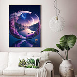 DAZZLEDOTS Diamond Art Kits for Adults, Landscape Moon Diamond Painting 5D Diamond Art Kits for Beginners DIY Full Drill Paint by Diamonds Dot Gem Art for Home Wall Decor 12 x 16 Inch DAZZLEDOTS