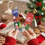 INCOK Christmas Diamond Painting Bookmarks - 6 PCS Diamond Art Bookmarks Set with Tessel DIY Santa Claus Snowman Christmas Tree Reindeer Gem Art Craft Funny Merry Xmas Gift for Book Lover Students INCOK