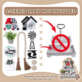 Eufrozy 11pcs Farmhouse Tiered Tray Decor Set, Rustic Tier Tray Decorations with Black and White Buffalo Plaid Gnome Ornaments Wooden Home Sweet Home Sign for Kitchen Table Decor Summer Housewarming Eufrozy