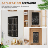 Bosuelife Hanging Jewelry Organizer Storage Roll, Double-Sided Necklaces Holder, 42 Pockets Plus 36 hooks Earrings Organizer Hang in Closet, On Wall, or Doors, Black Bosuelife