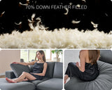 PaPaJet Modular Sectional Sofa, 114 Inches Oversized Down Filled Sectional Sofa, 5 Seats U Shaped Comfy Sofa with Chaise, Ottoman, Cloud Couch for Living Room, Grey Linen Couch Set PaPaJet