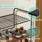 SUFAUY 2 Tier Shoe Rack, Closet Metal Shoe Rack Organizer Heavy Duty, Stackable, Black SUFAUY