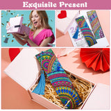 6 Pieces 5D Diamond Bookmark DIY Painting Bookmark Floral Beaded Leather Tassel Bookmarks for DIY Making Arts Crafts Adults Graduation Birthday Embroidery(Classic Style) Zonon