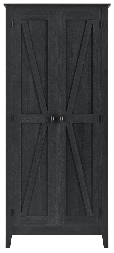 SystemBuild Evolution Farmington 31.5" Wide Storage Cabinet, Black Oak