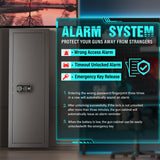 Greenvelly 53" Wall Gun Safe,Gun Safes for Rifles and Pistols with Biometric Fingerprint Lockable Door, 4 Rifle Safe with 3 Removable Shelves for Home Office, Bedroom,Livingroom(Black) Greenvelly