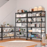 PrimeZone 6 Tier Wire Shelving with Wheels 79''H 1500lbs Storage Shelves NSF Certified Heavy Duty Steel Metal Shelf Adjustable Rolling Rack Kitchen Garage Closet Pantry Laundry 79''HX36''WX16''D 2Pcs PrimeZone