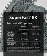 SuperFast 8K 3D Printer Resin Water Washable, 50um Print in 0.5 sec, Made in Korea by 3DMaterials (5000g, White) 3DMaterials