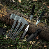 BANORES Hawkeye Throwing Axes and Tomahawks Set with 10 inch Full Tang Stainless Steel, Nylon Sheath 3 Pack BANORES