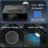 Gun Safe for Handgun Pistol Case - Biometric Quick Access Pistol Safe with Wireless Charging for Watch & Phone, 3-in-1 Fingerprint Keypad Key Lock Gun Box for Home Nightstand Bedside GODELAIF