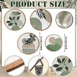 5 Pcs Boho Wooden Wall Art - Bohemian Geometric Hanging Decor for Living Room, Bedroom - 10'' and 8'' Greenery Minimalist Farmhouse Wall Hangings Qunclay