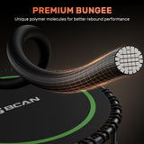 BCAN Adult Mini Trampoline, 40" Fitness Trampoline with Bungees, U Shape Adjustable Foam Handle, Stable & Quiet, Indoor Outdoor Workout-Green BCAN