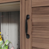 Outsunny Potting Bench Table with Sink, Outdoor Work Bench Table with Storage Cabinet, Hooks, Removable Sink, Faucet and Drawer for Greenhouse, Garden, Patio, Dark Brown Outsunny