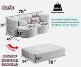 JOYBASE 78in Sofa Couch Convertible Oversized Cloud Loveseat Minimalist Sleeper Sofa Bed for Living Room, Apartment, Office, No Assembly Required (Beige) JOYBASE