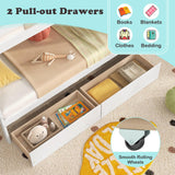 Giantex Bunk Bed Twin Over Twin with Storage Stairs & Drawers, Solid Wood Bunk Bed with Full-Length Guardrails, Convertible to 2 Beds, Versatile Bunk Beds for Kids, Teens, Adults, White Giantex