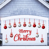 90shine 32PCS Christmas Garage Door Decorations Magnets - Merry Xmas Ball Holiday Refrigerator Fridge Kitchen Decor(Red, Silver) 90shine