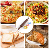 Mepple Classic Wooden Rolling Pin with Handle for Fondant, Pizza, Pies, Cookies, Pastries, Rolling Pin for Baking with 3 Multi-Color Thickness Rings, 17" x 2.5" Natural Sapele Rolling Pin Mepple