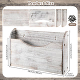 Suzile Wall Mounted File Holder Wood Magazine Holder Wall Hanging File Organizer for Office Mail Magazine Letter Paper Folder Organization(White) Suzile