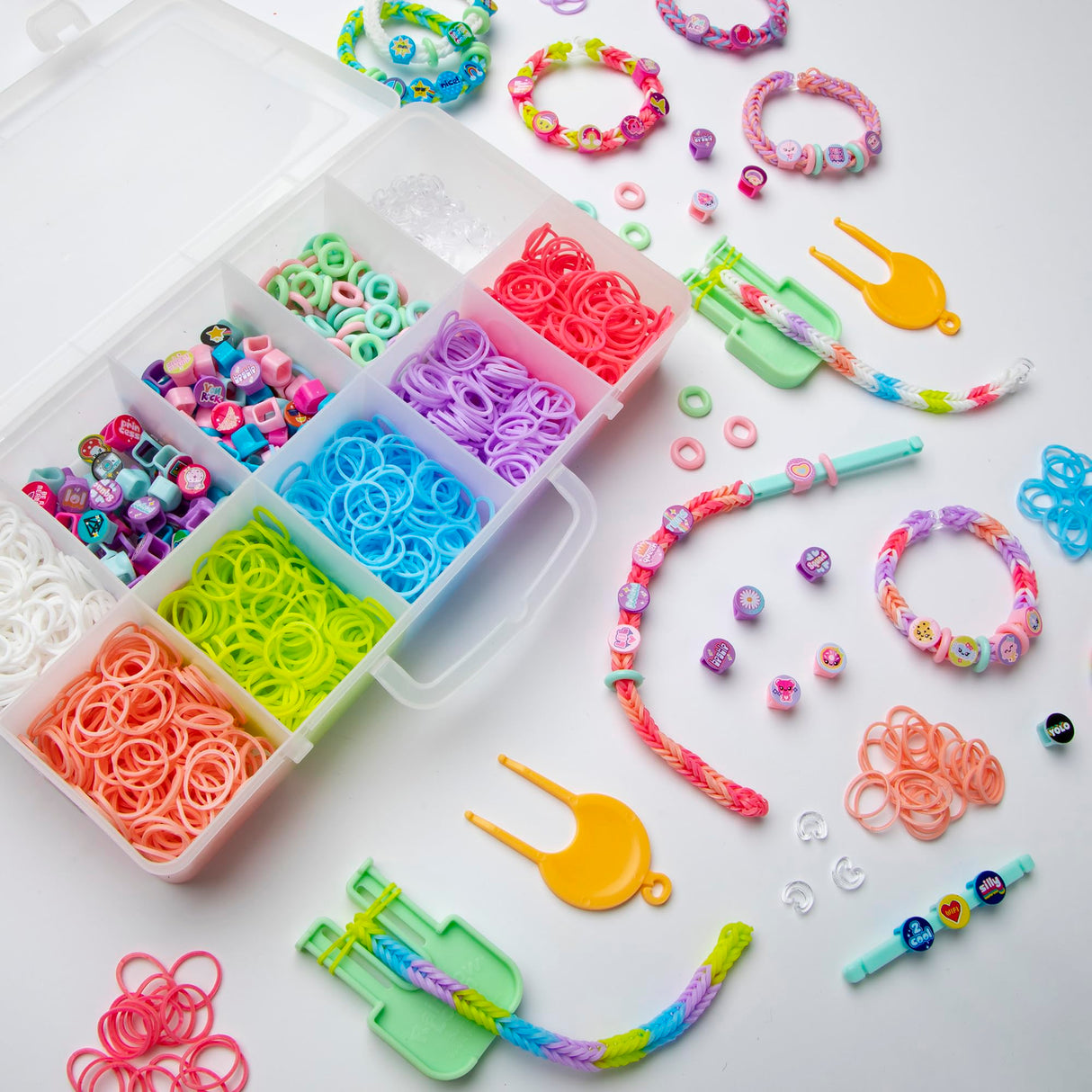 Rainbow Loom: Beadmoji Mini Combo - DIY Rubber Band & Bead Bracelet Kit - Includes 1800 Bands & 260 Beads, Design & Create, Ages 7+ Rainbow Loom