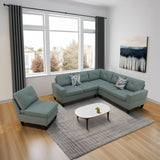 NicBex MZX-Emma-SF-00054-DX Sofa Couch, 4 Piece Set, Green NicBex