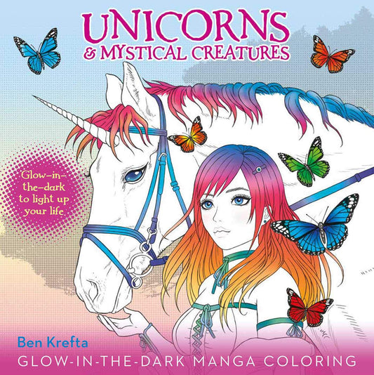 Unicorns & Mystical Creatures Glow-in-the-Dark Manga Coloring