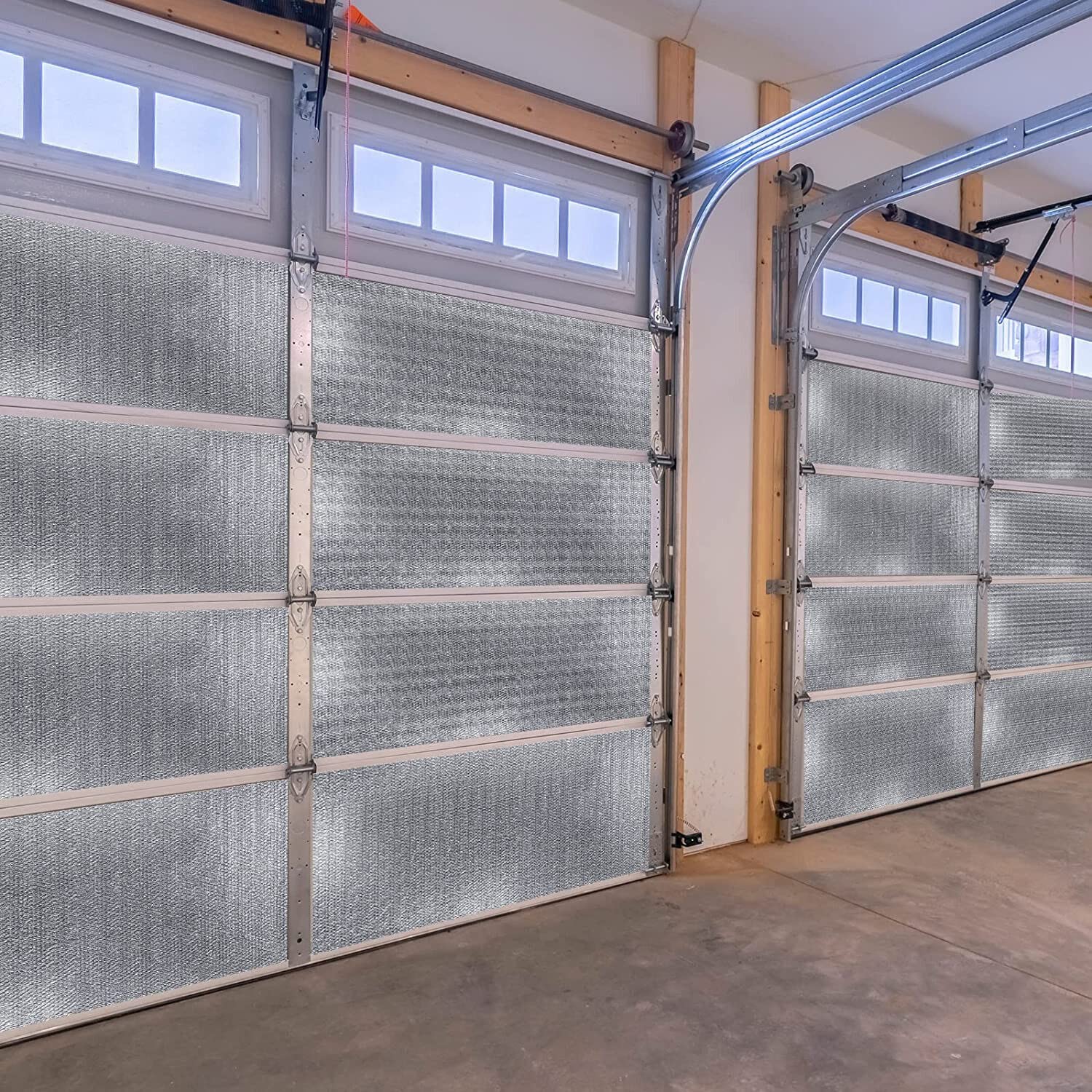 Garage Door Insulation Kit 16 Pcs Double Bubble Reflective Panels 24x48" Sheets - Double Garage Door - WoodArtSupply