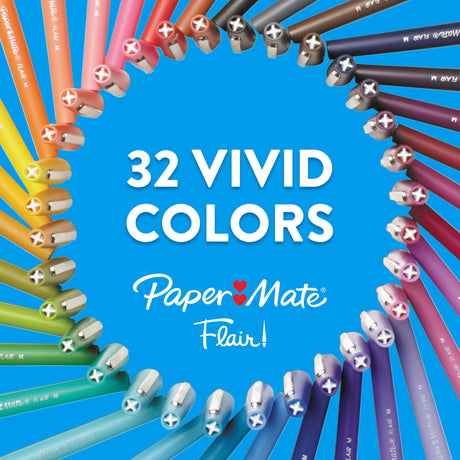 Paper Mate Felt Tip Pens, Flair Marker Pens, Medium Point, Assorted, 24 Count - Home, Office, Back to School, Teacher Supplies Paper Mate