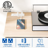 Cozy Castle TV Stand for 50 Inch TV, Mid Century Modern Entertainment Center with Storage Cabinet, TV Media Console with Charging Station for Living Room, Bedroom, Oak Cozy Castle