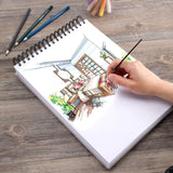 Bachmore Sketchpad 100 Sheet, Watercolor, Acrylic Art Pad for Sketching, Ink Sketch Book, Coloring Notebook - 98 Ib/160 g/m2 in Multi-Media Spiral Notebook, Drawing Paper, Drawing Pad (9'' X 12'') BACHMORE