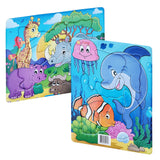 Just Smarty Preschool Puzzles for Toddlers 2-4 Set of 2 | Fun Shapes Ocean Puzzle and Zoo Puzzle 7 Pieces Each with Tray | Kids Puzzles Ages 2-4 | Educational and Learning Puzzles Kindergarten Level 2 Just Smarty