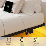 OSASET Floating Bed Frame Full with LED Lights, 10" Metal Platform Bed Frame with Heavy Duty Steel Slats, No Box Spring Needed, Noise-Free, Easy to Assemble OSASET