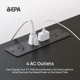 Rolanstar TV Stand for 55 60 inch TV, Entertainment Center with Power Outlet and LED, 2 Fabric Drawers TV Console with 2 Cabinet, Open Shelf, Sliding Door, Media Console for Bedroom/Living Room Rolanstar