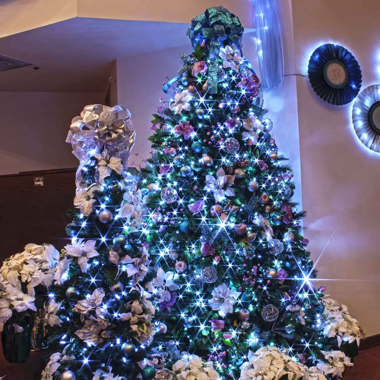 JMEXSUSS 250 LED White Christmas Lights Outdoor Waterproof, 91.5ft Extendable Green Wire Christmas Tree Lights, 8 Modes White String Lights Indoor for Wedding Party Garden Patio Decorations JMEXSUSS